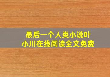 最后一个人类小说叶小川在线阅读全文免费