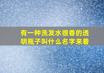 有一种洗发水很香的透明瓶子叫什么名字来着