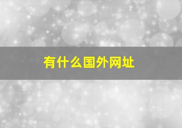 有什么国外网址