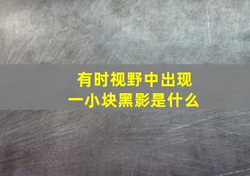 有时视野中出现一小块黑影是什么