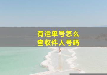 有运单号怎么查收件人号码