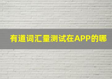 有道词汇量测试在APP的哪