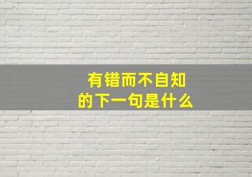 有错而不自知的下一句是什么