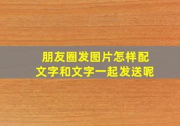 朋友圈发图片怎样配文字和文字一起发送呢