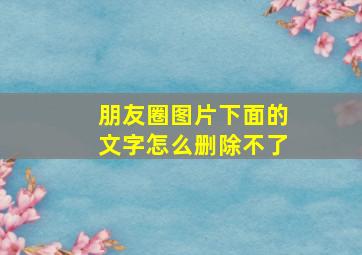 朋友圈图片下面的文字怎么删除不了