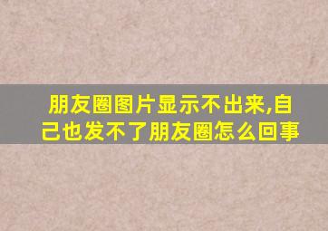 朋友圈图片显示不出来,自己也发不了朋友圈怎么回事