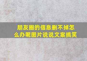 朋友圈的信息删不掉怎么办呢图片说说文案搞笑