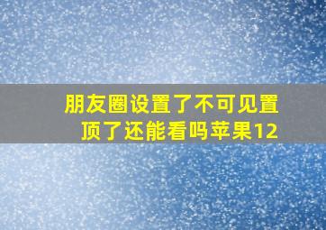 朋友圈设置了不可见置顶了还能看吗苹果12