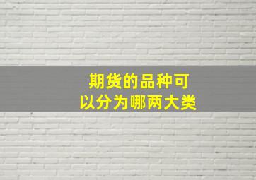 期货的品种可以分为哪两大类