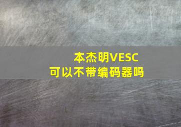 本杰明VESC可以不带编码器吗