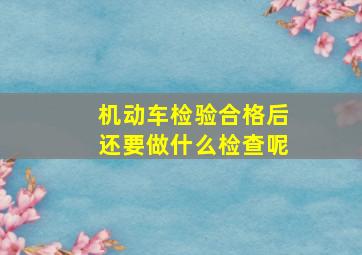 机动车检验合格后还要做什么检查呢