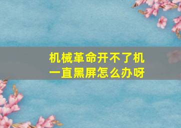 机械革命开不了机一直黑屏怎么办呀