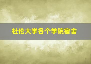 杜伦大学各个学院宿舍