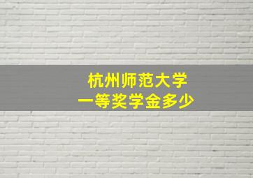 杭州师范大学一等奖学金多少