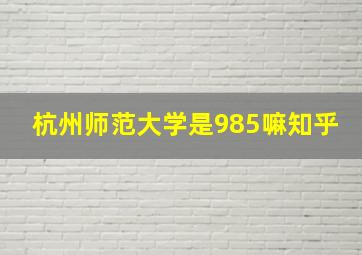 杭州师范大学是985嘛知乎