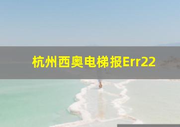 杭州西奥电梯报Err22