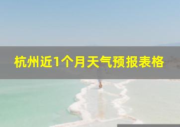 杭州近1个月天气预报表格