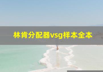 林肯分配器vsg样本全本