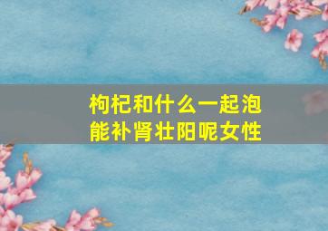 枸杞和什么一起泡能补肾壮阳呢女性