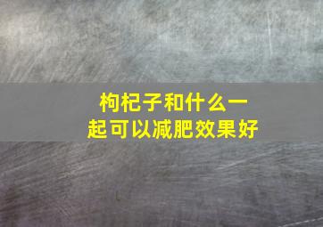 枸杞子和什么一起可以减肥效果好