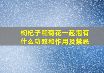 枸杞子和菊花一起泡有什么功效和作用及禁忌