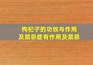 枸杞子的功效与作用及禁忌症有作用及禁忌