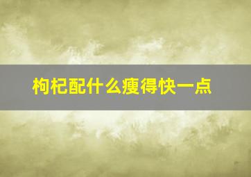 枸杞配什么瘦得快一点