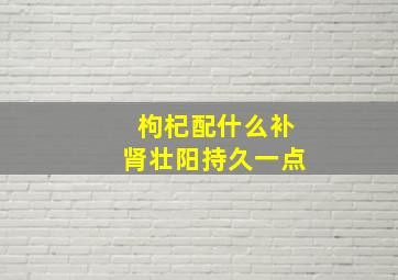 枸杞配什么补肾壮阳持久一点