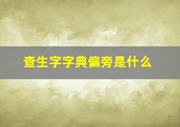 查生字字典偏旁是什么