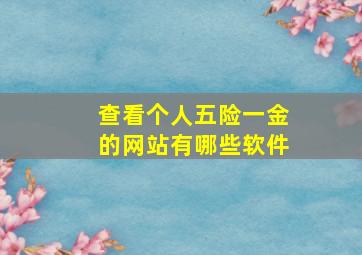 查看个人五险一金的网站有哪些软件