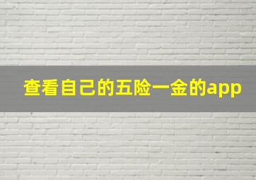 查看自己的五险一金的app