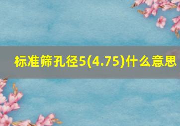 标准筛孔径5(4.75)什么意思