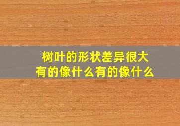 树叶的形状差异很大有的像什么有的像什么