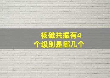 核磁共振有4个级别是哪几个