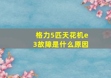 格力5匹天花机e3故障是什么原因