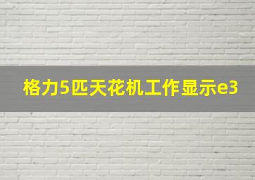 格力5匹天花机工作显示e3