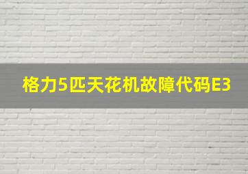 格力5匹天花机故障代码E3