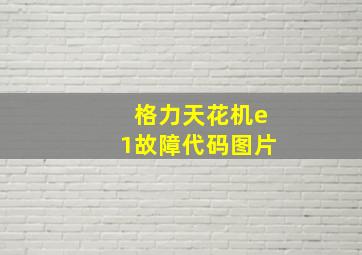 格力天花机e1故障代码图片