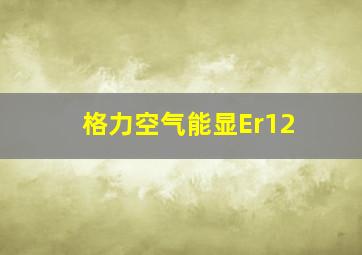 格力空气能显Er12