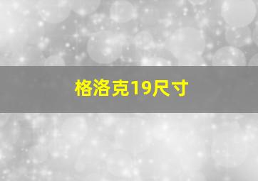 格洛克19尺寸