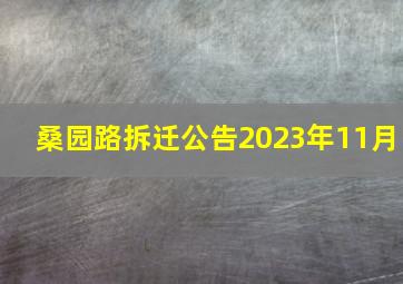 桑园路拆迁公告2023年11月