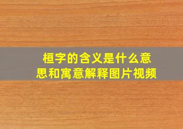 桓字的含义是什么意思和寓意解释图片视频