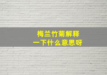 梅兰竹菊解释一下什么意思呀