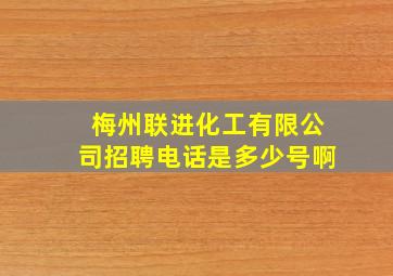 梅州联进化工有限公司招聘电话是多少号啊