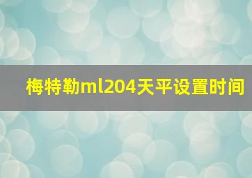 梅特勒ml204天平设置时间