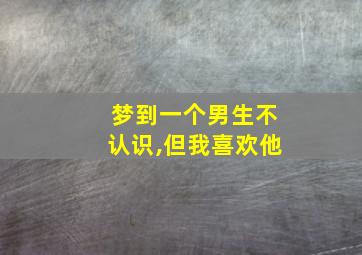 梦到一个男生不认识,但我喜欢他