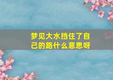 梦见大水挡住了自己的路什么意思呀