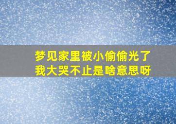 梦见家里被小偷偷光了我大哭不止是啥意思呀