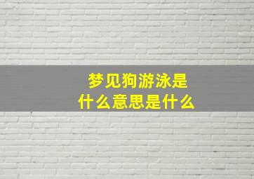 梦见狗游泳是什么意思是什么