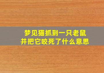 梦见猫抓到一只老鼠并把它咬死了什么意思